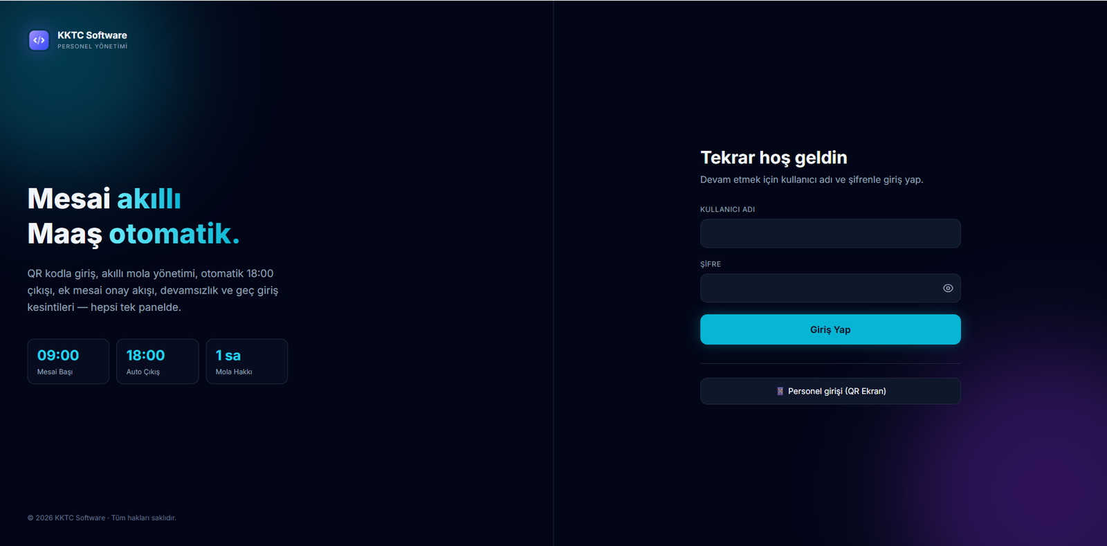 KKTC Software Personel Takip & Bordro Sistemi